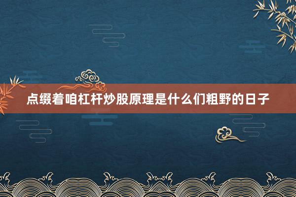 点缀着咱杠杆炒股原理是什么们粗野的日子